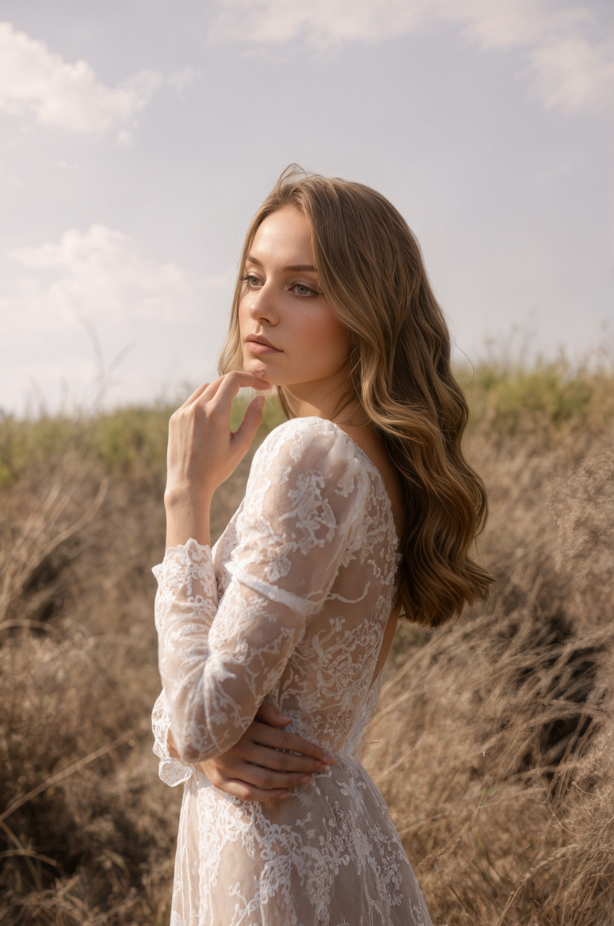 Long Sleeve Sheer Lace Robe