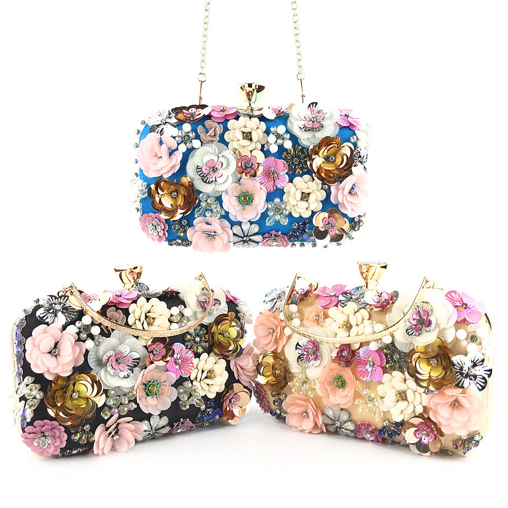 Floral satin clutch, another view