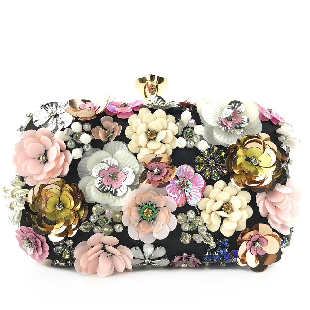 Floral satin clutch, another view