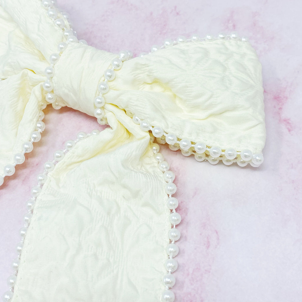 Pearl Bow Hair Barrette