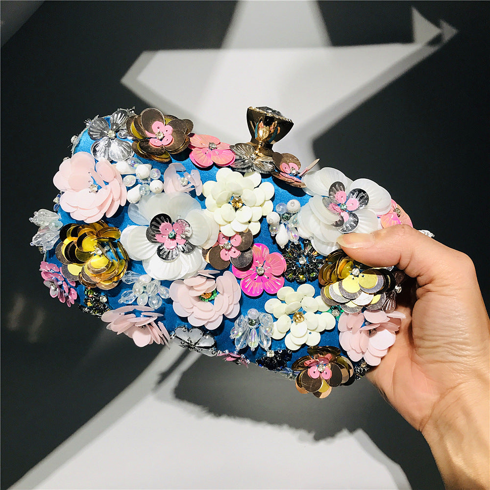 Floral satin clutch, color option