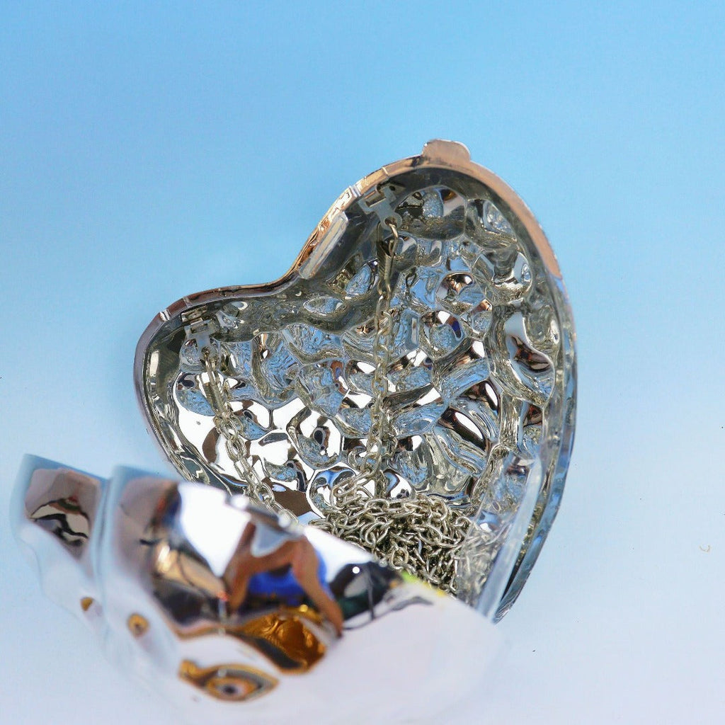 Hammered heart mini bag, another view