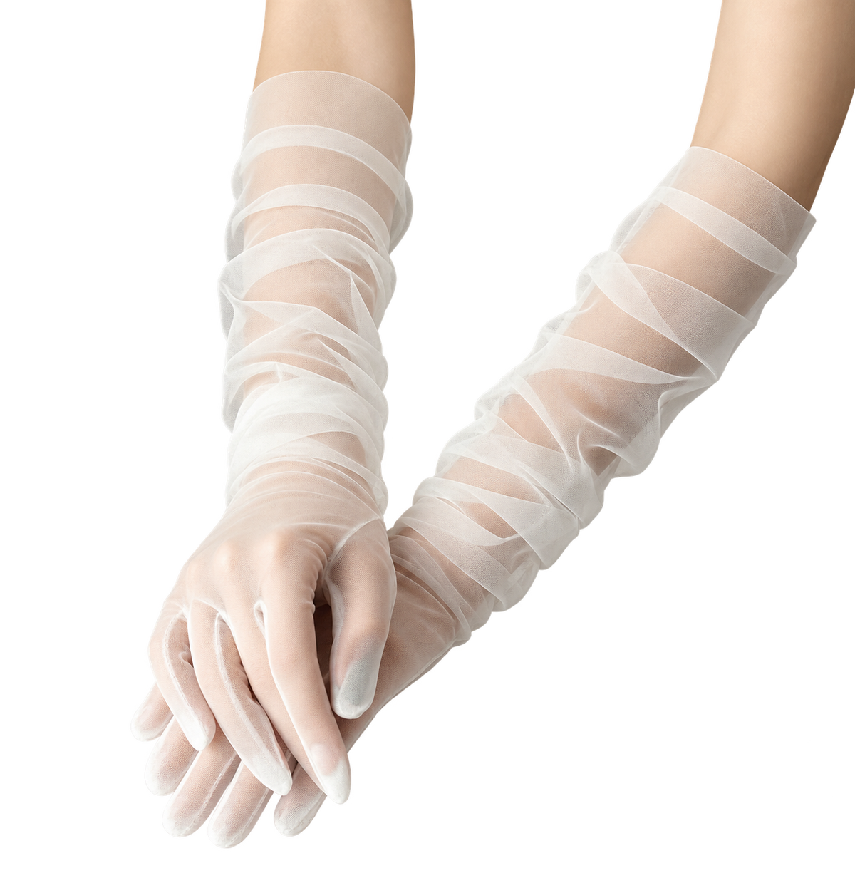Long Sheer Tulle Gloves
