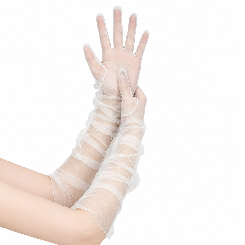Long Sheer Tulle Gloves