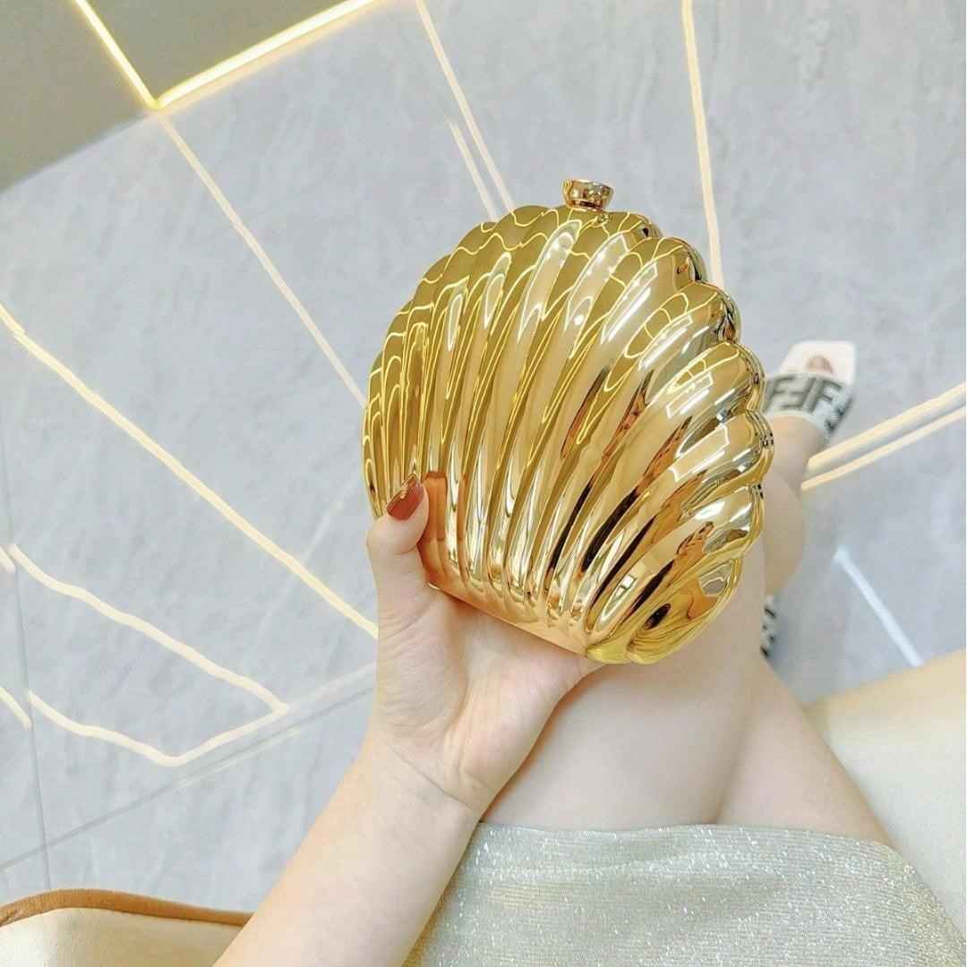 Sparkly seashell clutch, another view