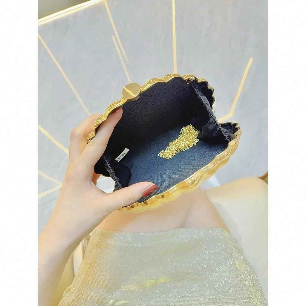 Sparkly seashell clutch, another view