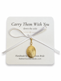 Petite engraved photo locket bouquet charm