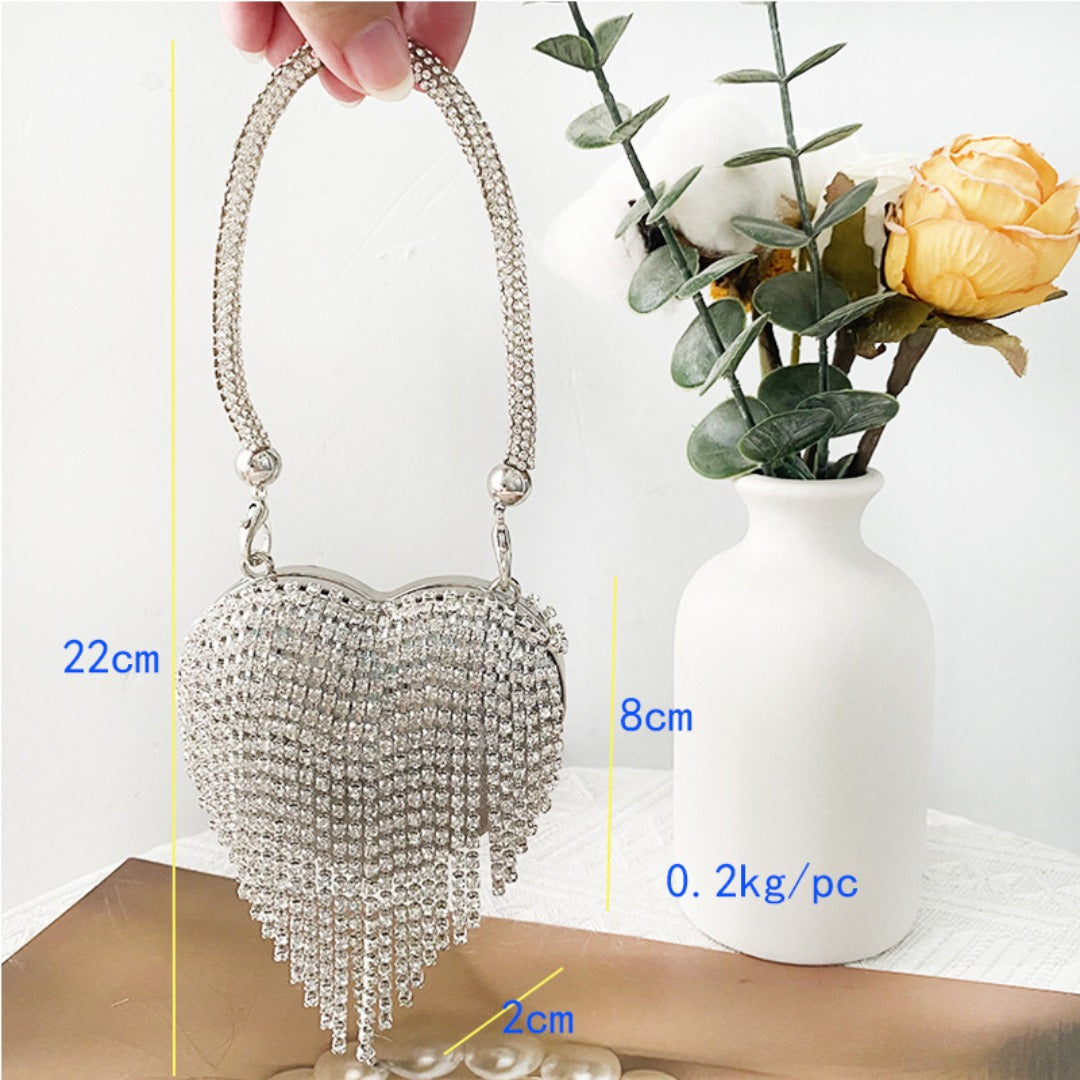 Rhinestone heart bag, another view