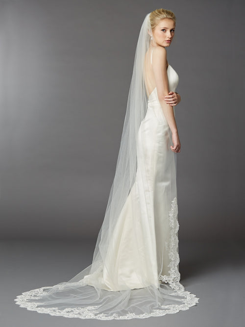 Cathedral lace mantilla veil
