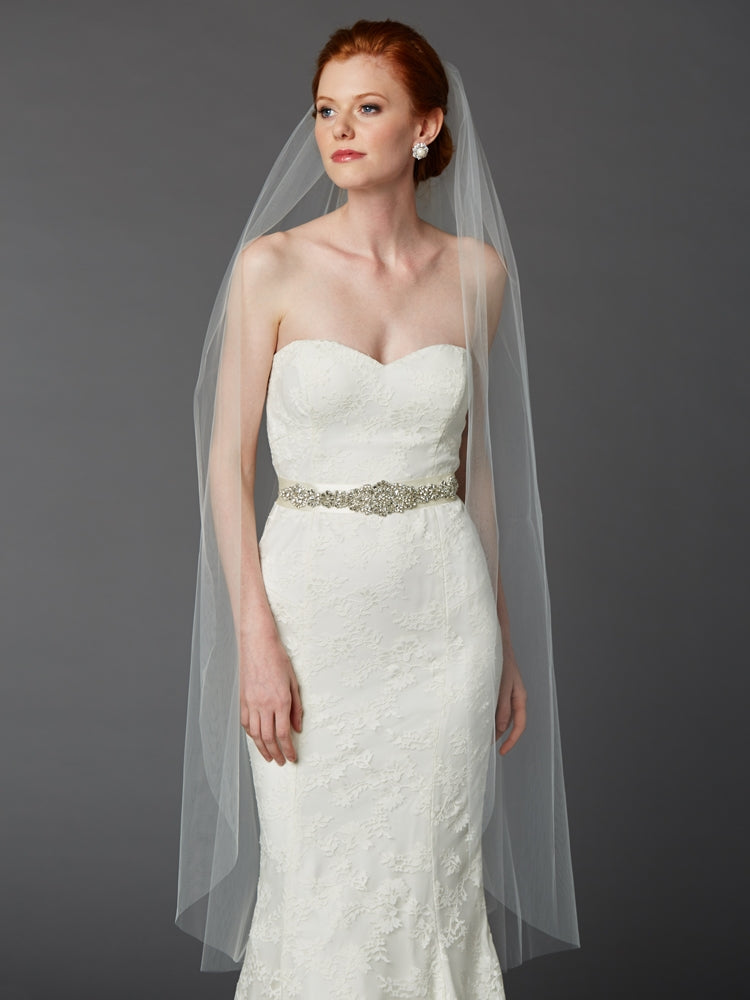 The Classic Veil, ballet length, ivory cut edge
