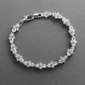 Cubic zirconia tennis bracelet, silver