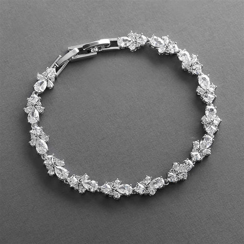 Cubic zirconia tennis bracelet, silver