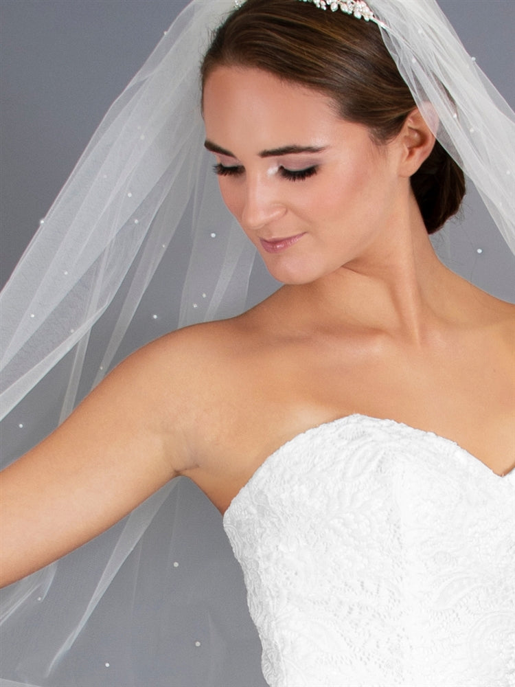 Scattered pearl veil, cathedral 108 inch