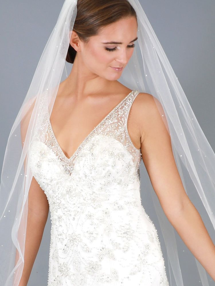 Scattered pearl veil, floor 72 inch