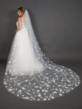 3D flower cathedral veil