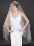 Italian tulle drop veil with blusher, ballet length