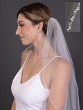 Pearl cluster edge fingertip veil