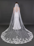 Lace petal cathedral veil