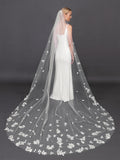 Scattered petal cathedral veil