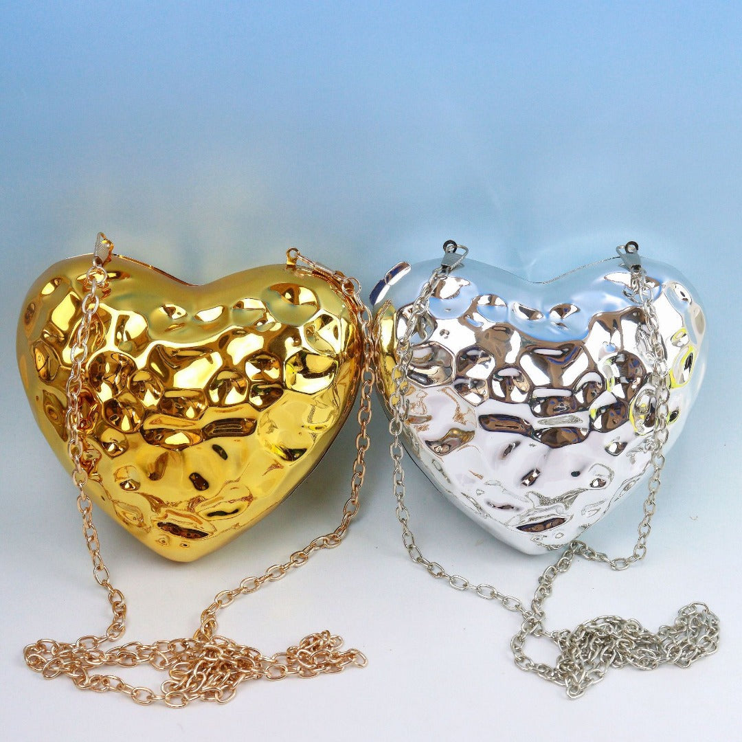 Hammered heart mini bag, color option