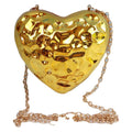 Hammered heart mini bag with chain