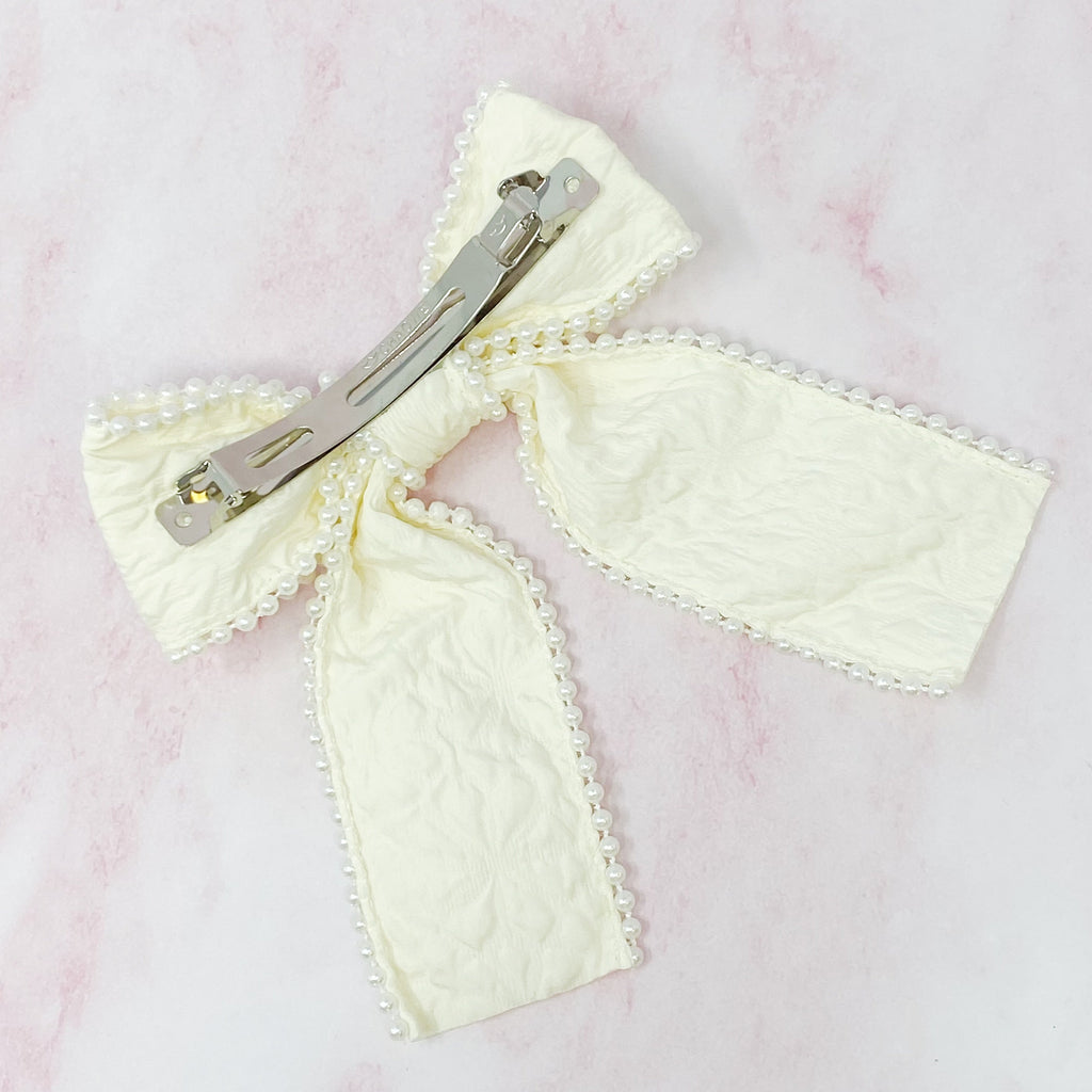 Pearl Bow Hair Barrette
