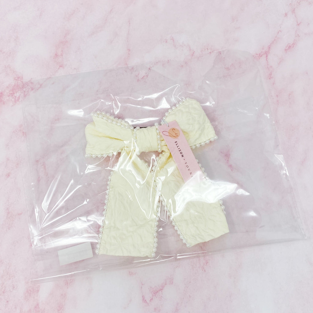 Pearl Bow Hair Barrette