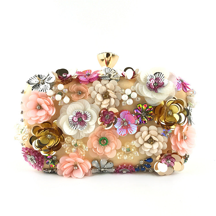 Floral satin clutch, another view