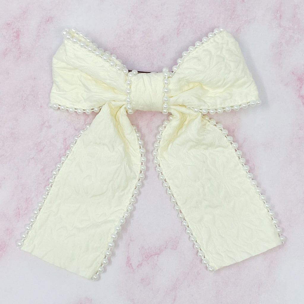 Pearl Bow Hair Barrette