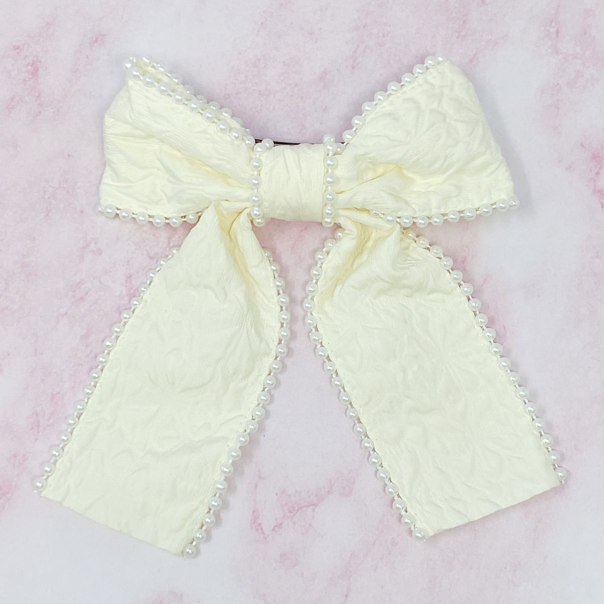 Pearl Bow Hair Barrette