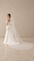 Two Tier Scattered Pearl Veil - Chapel Length