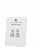 Cubic Zirconia Pear Drop Earrings, Silver