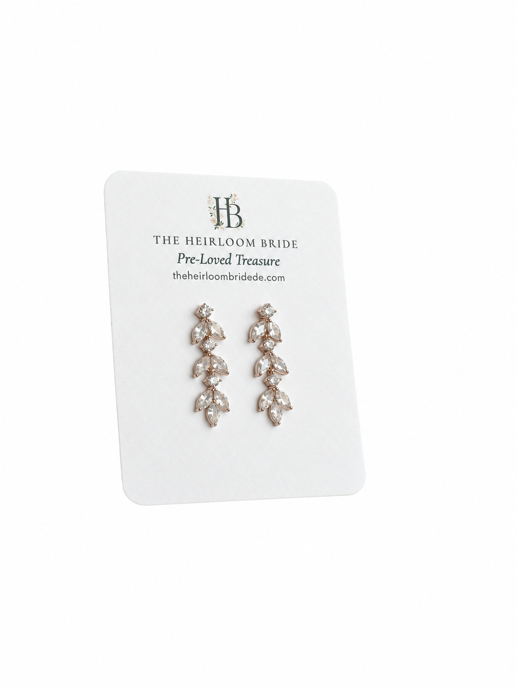 Cubic Zirconia Leaf Drop Earrings