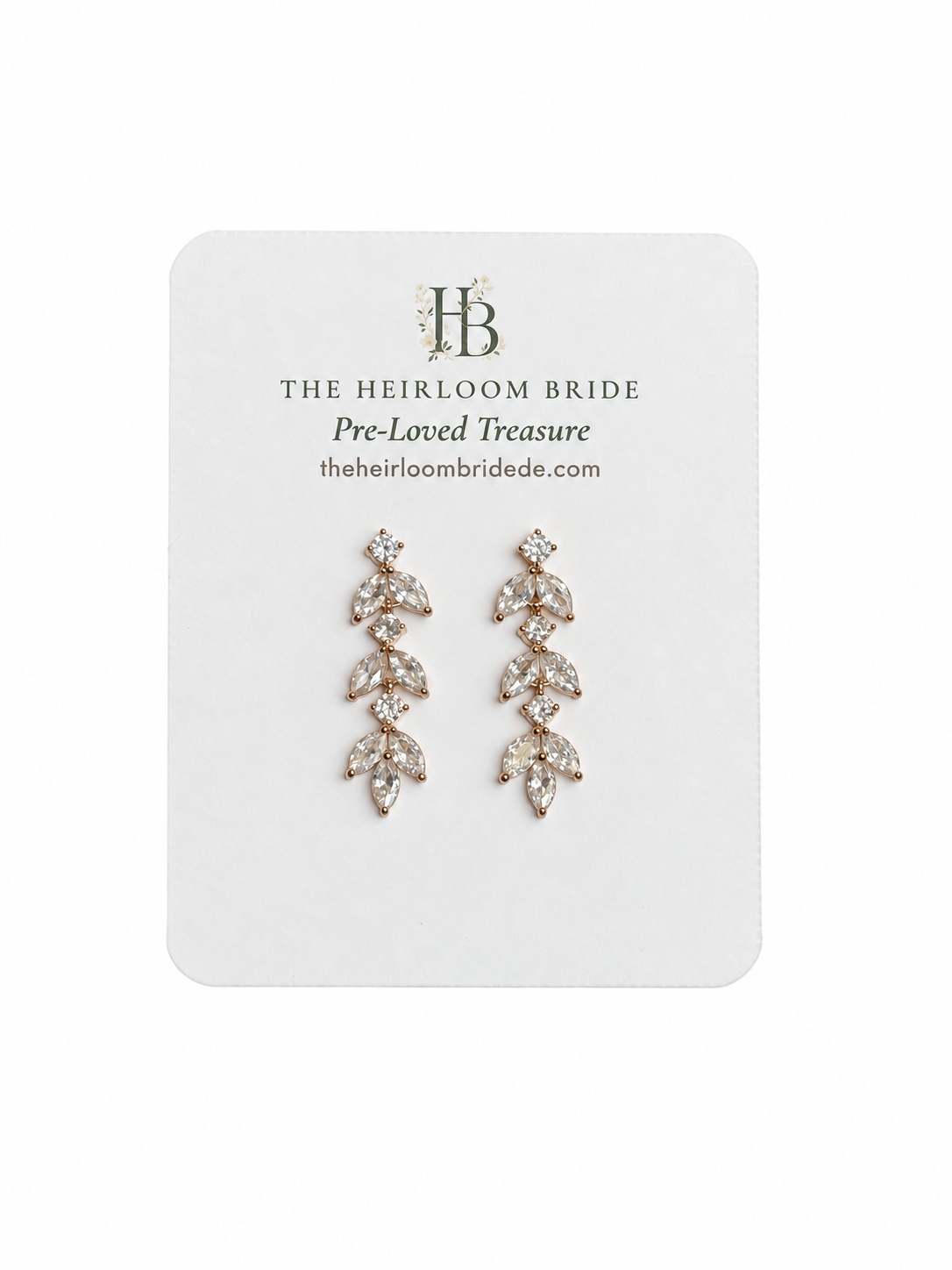 Cubic Zirconia Leaf Drop Earrings