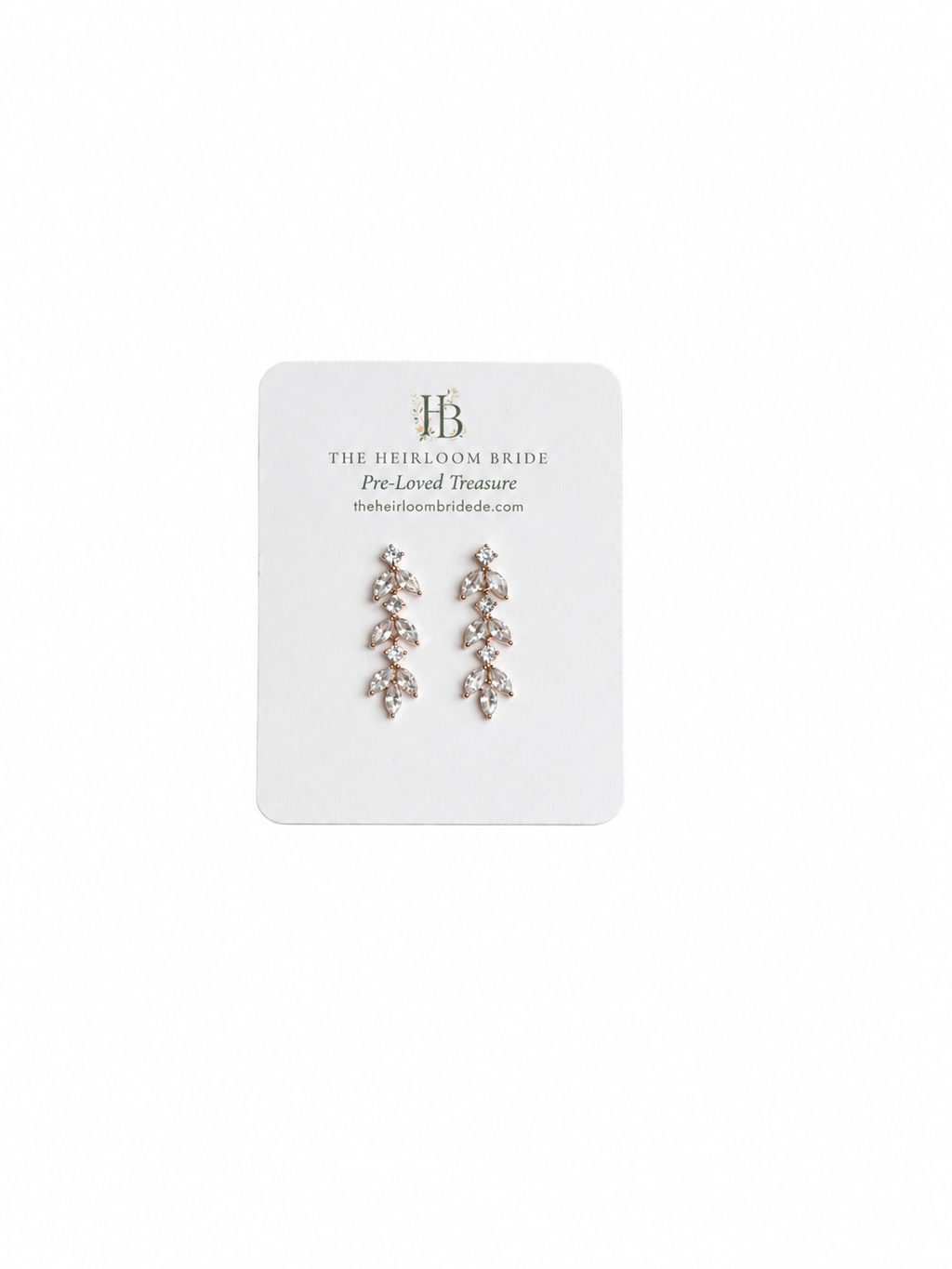 Cubic Zirconia Leaf Drop Earrings