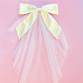 Satin Bow Veil Hair Clip
