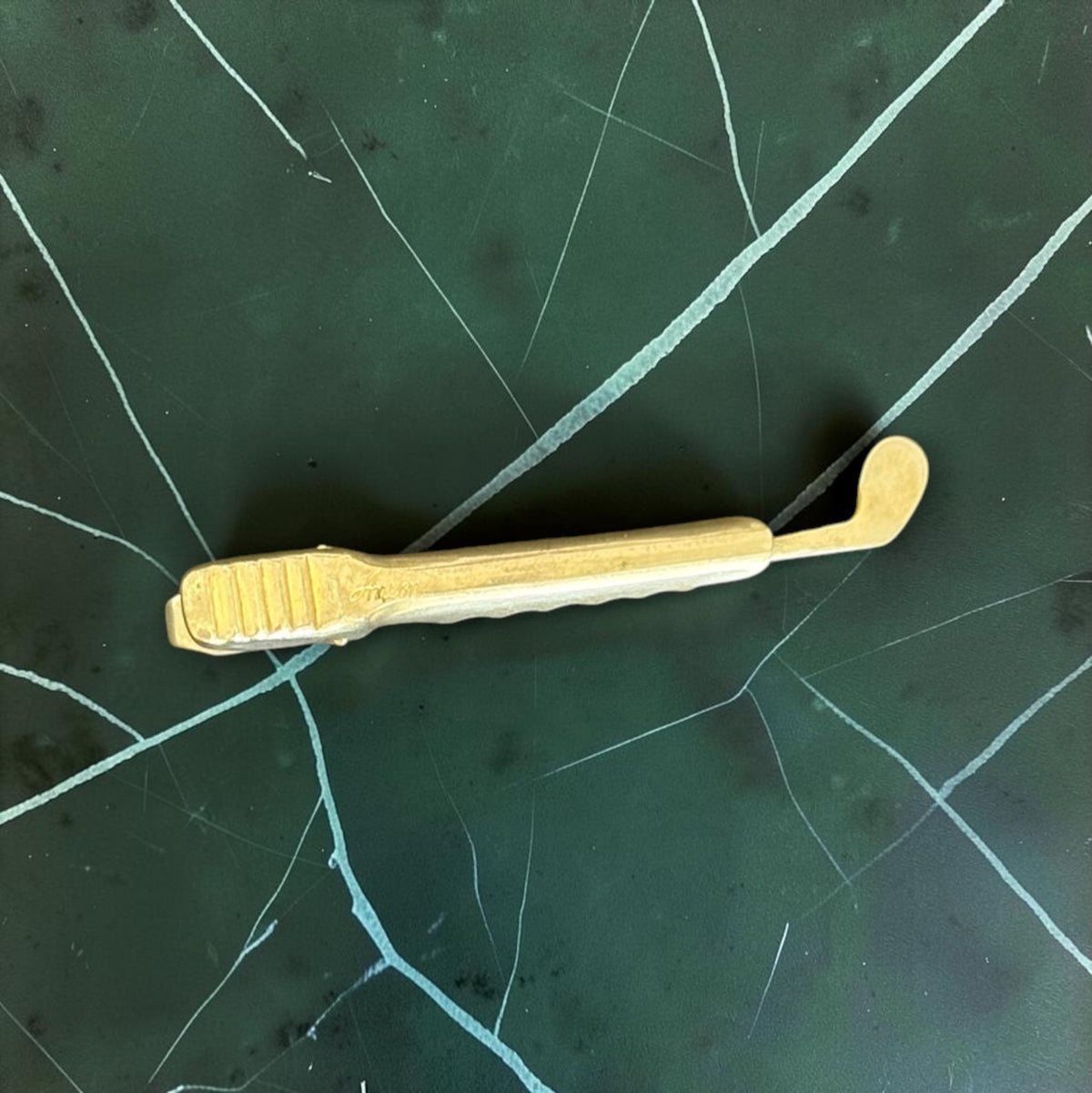 Vintage golf club tie clip, another view