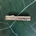 Vintage Swank faceted ridge tie bar, silver-tone