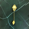 Vintage faux pearl filigree stick pin, gold-tone
