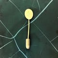Vintage engraved oval stick pin, gold-tone