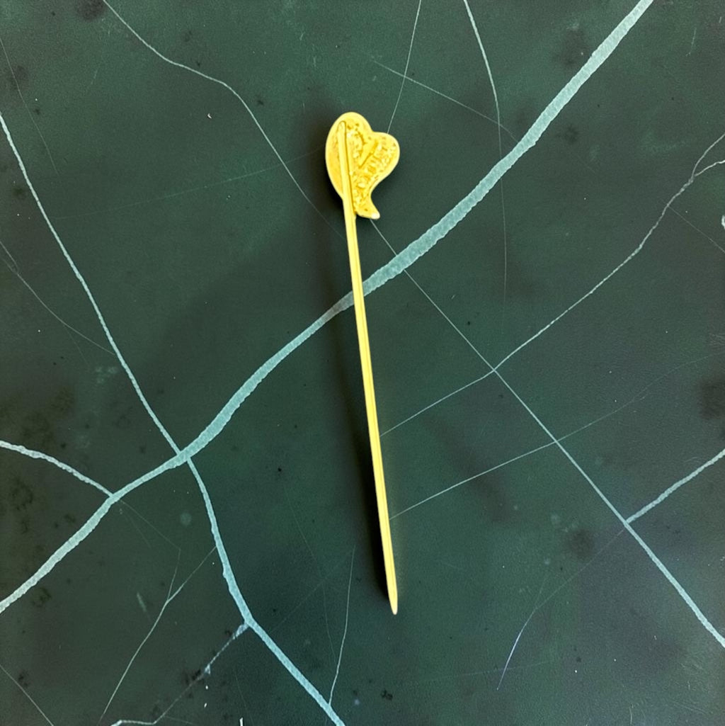 Vintage Monet heart stick pin, detail