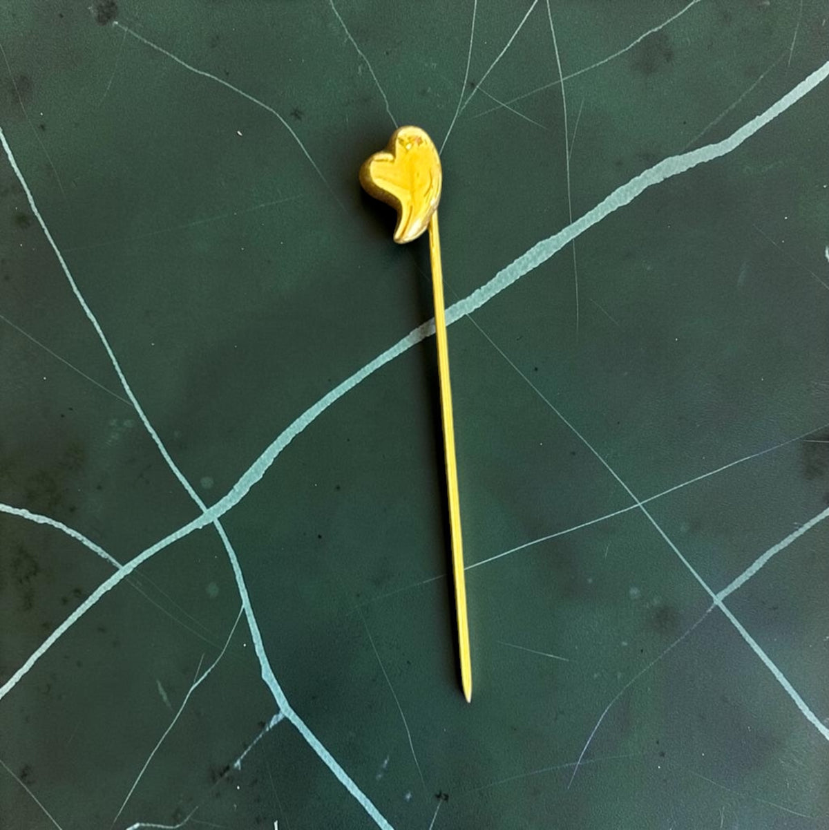 Vintage Monet gold-tone puffy heart stick pin