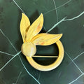 Vintage gold-tone leaf and circle brooch