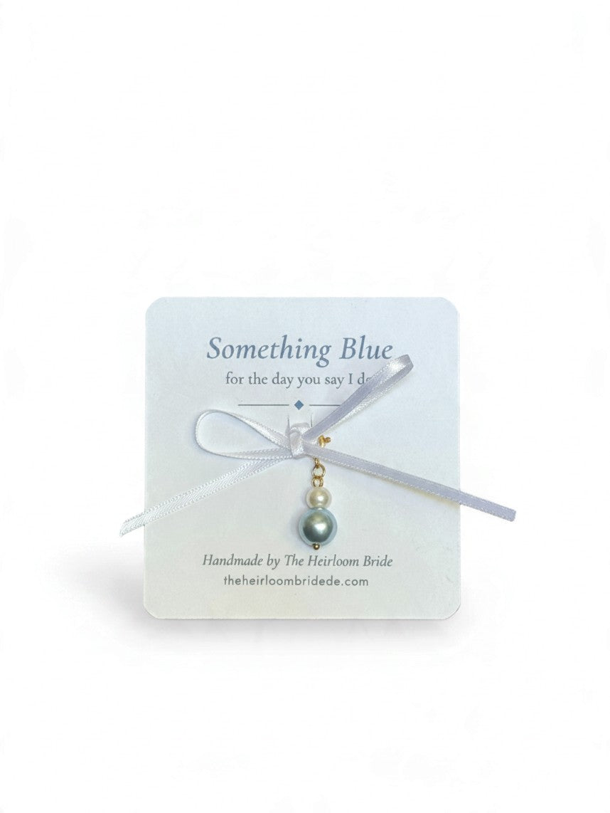 Something blue pearl charm, another view