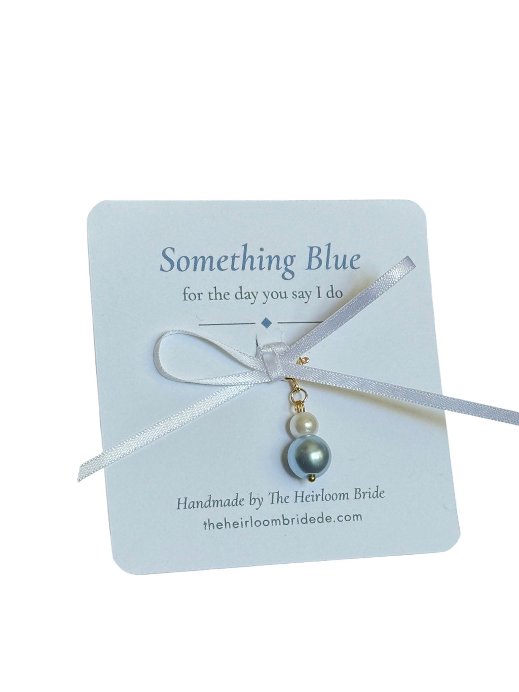 Something blue pearl bouquet charm