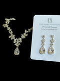 Cubic Zirconia Vine Bridal Necklace & Earring Set