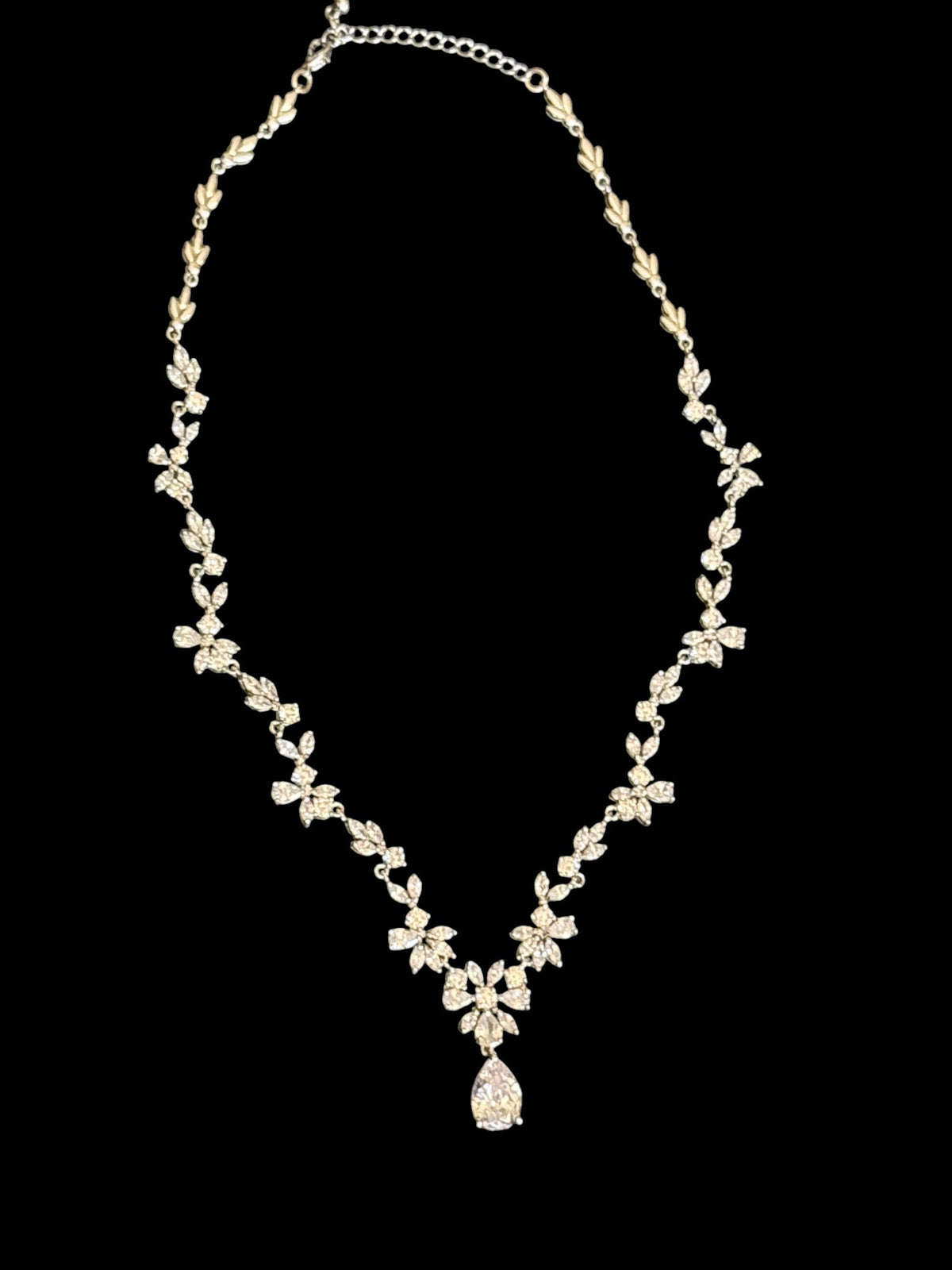 Cubic Zirconia Vine Bridal Necklace & Earring Set