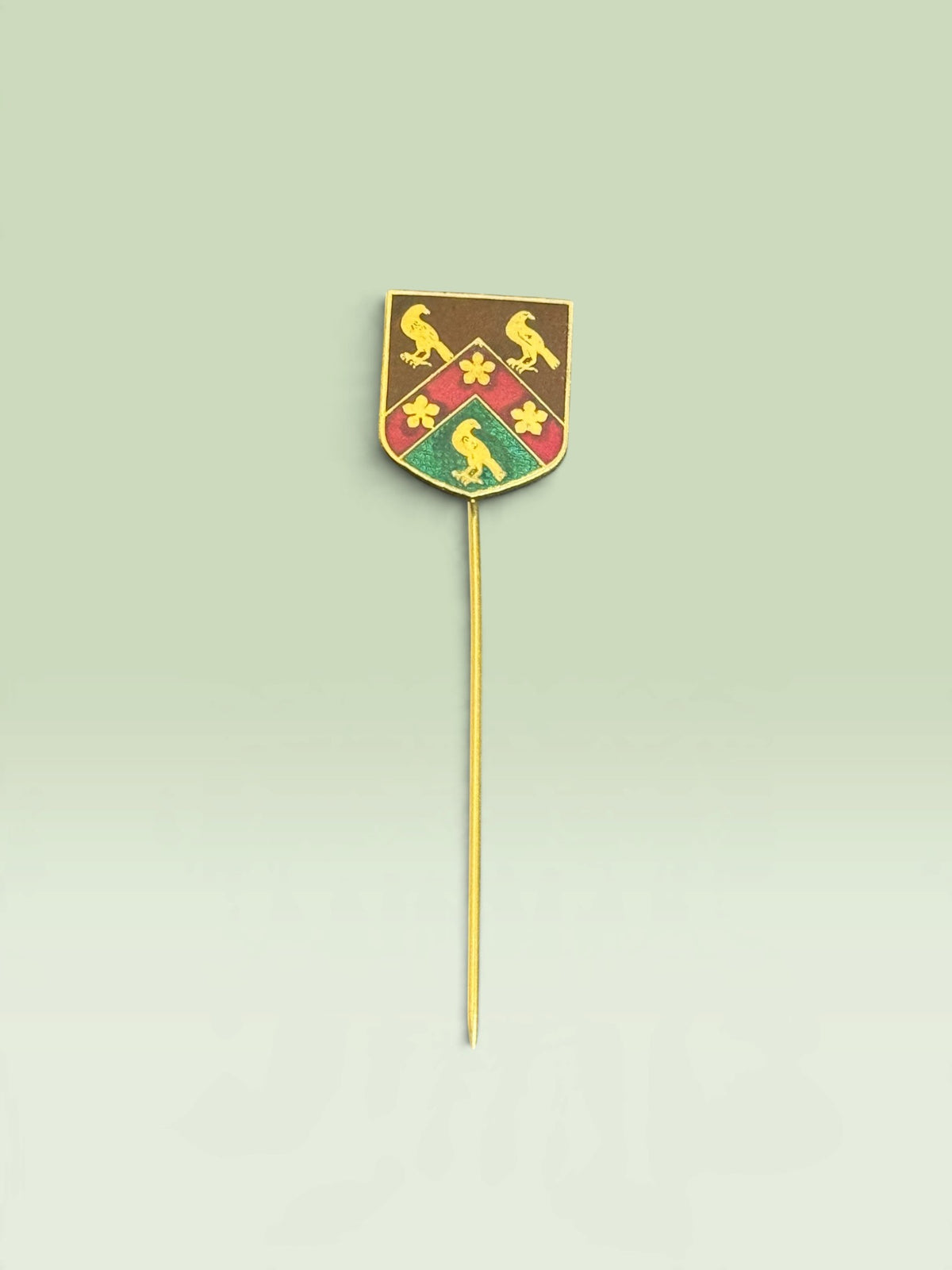 Vintage enamel heraldic crest stick pin