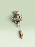 Vintage Scottish thistle stick pin, silver-tone