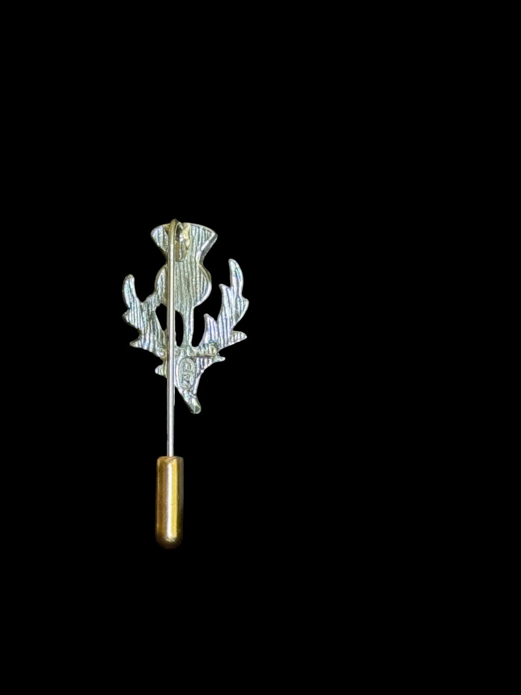 Vintage thistle stick pin, detail